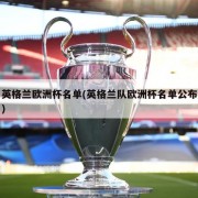 英格兰欧洲杯名单(英格兰队欧洲杯名单公布)